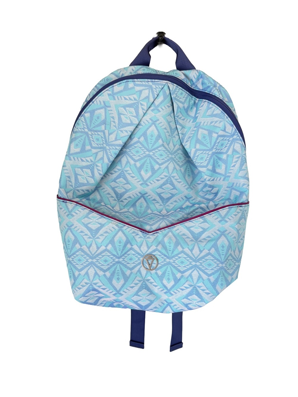 Ivivva Light Blue Geometric Kids Backpack with Navy Accents